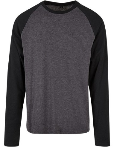 B-BB023-Mens Contrast Raglan Longsleeve T-Shirt